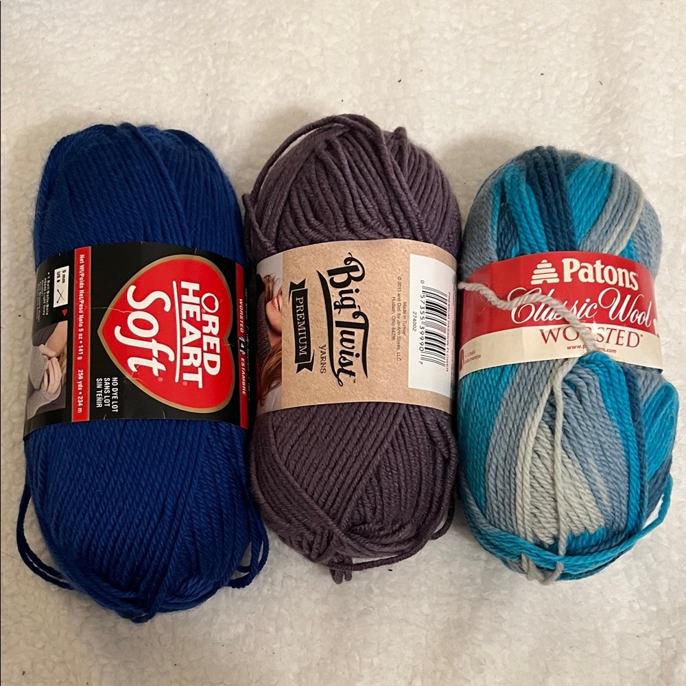 Red Heart, Big Twist, and Patons Yarn Set
